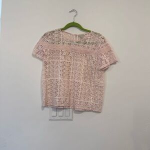 Hinge Lace Blouse in Soft Pink